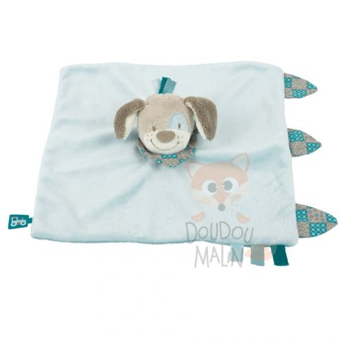  gaston et cyril plat carré chien bleu gris bandana 